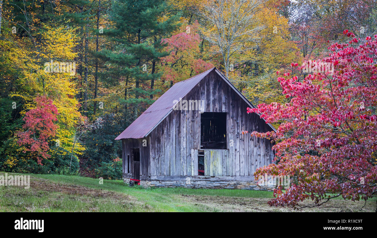 Fall Colors Surround Antique Barn In Oct Stock Photo 224929876