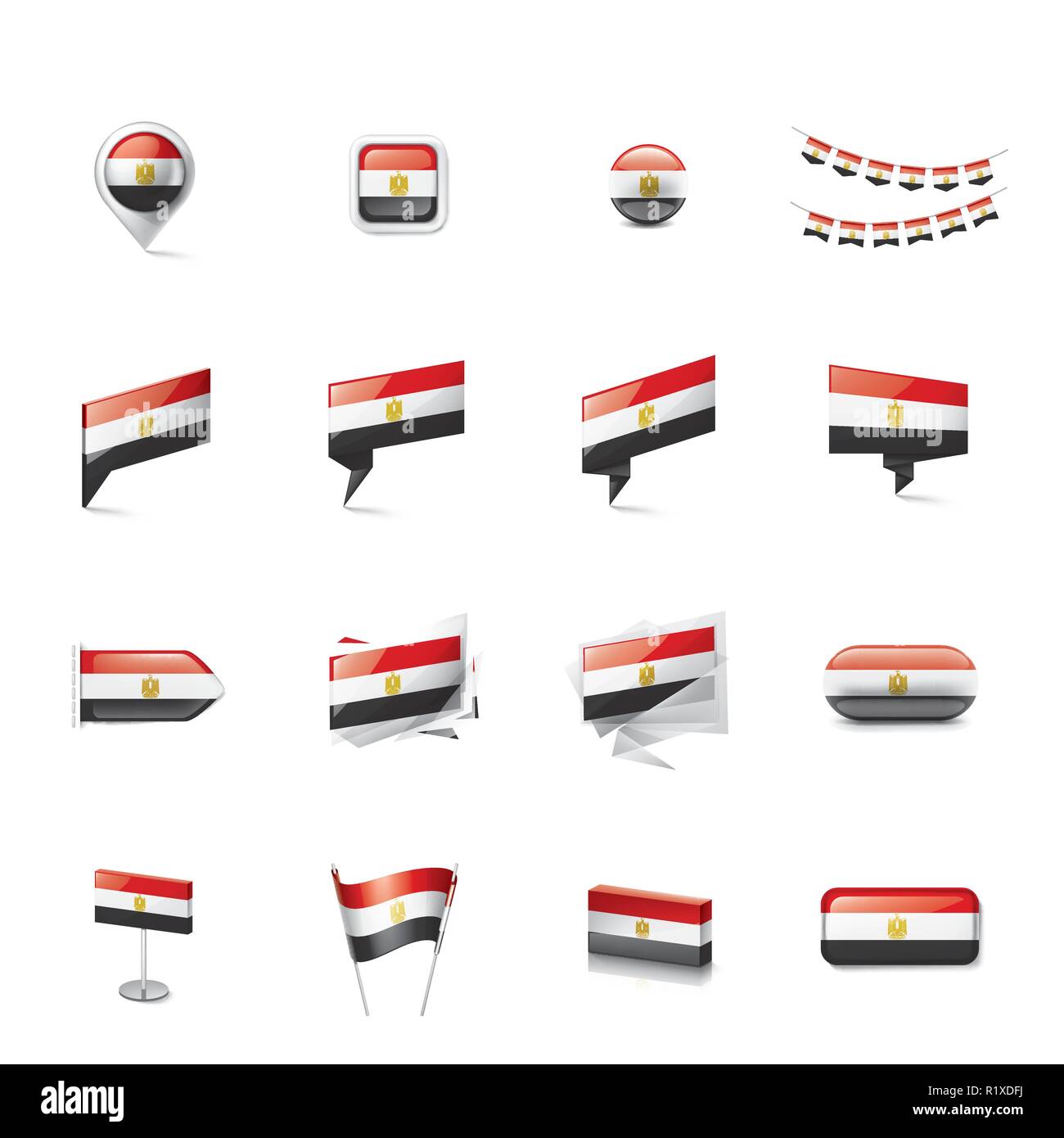 Egypt flag, vector illustration on a white background Stock Vector ...