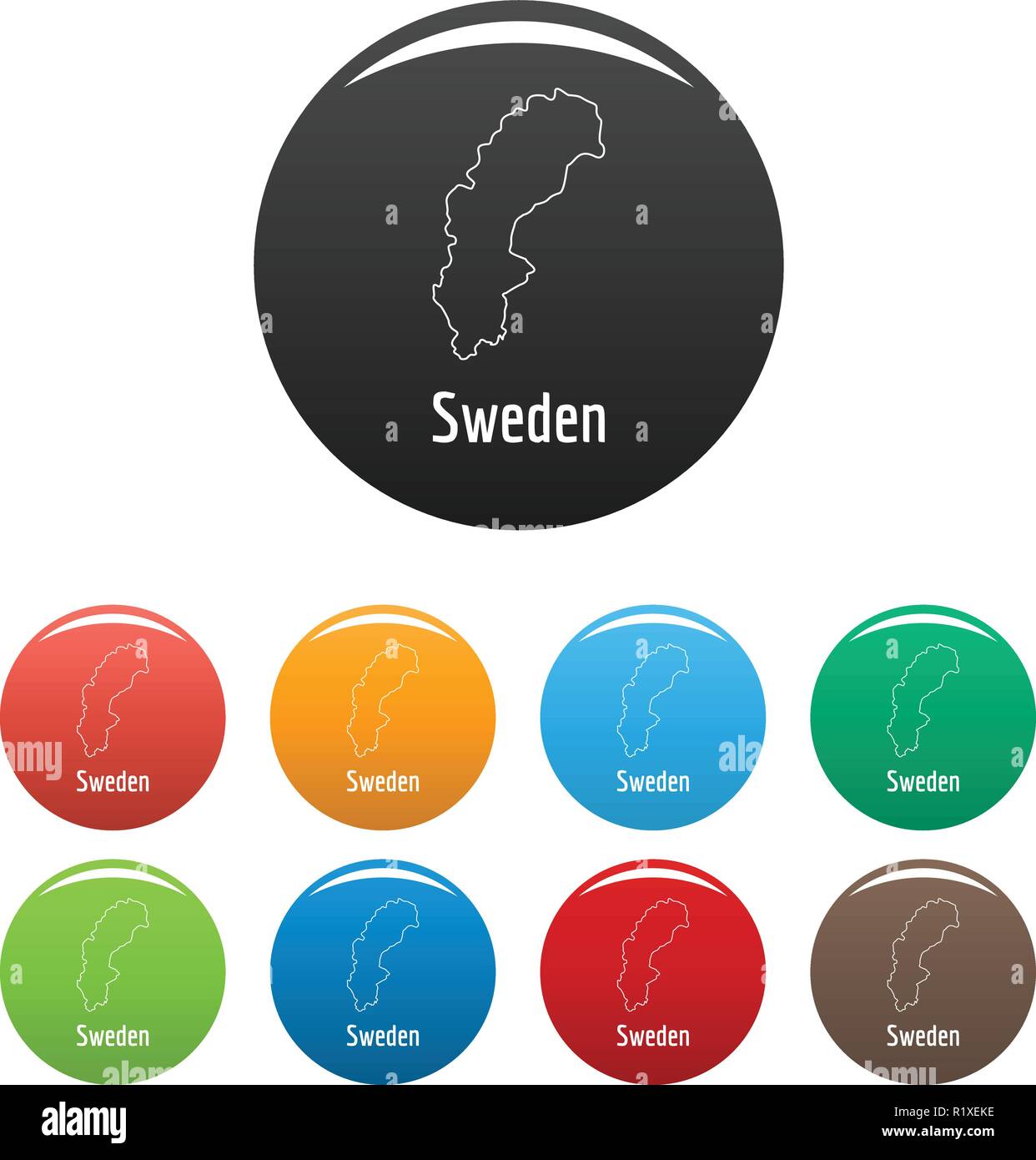 Sweden map thin line. Simple illustration of Sweden map vector isolated ...