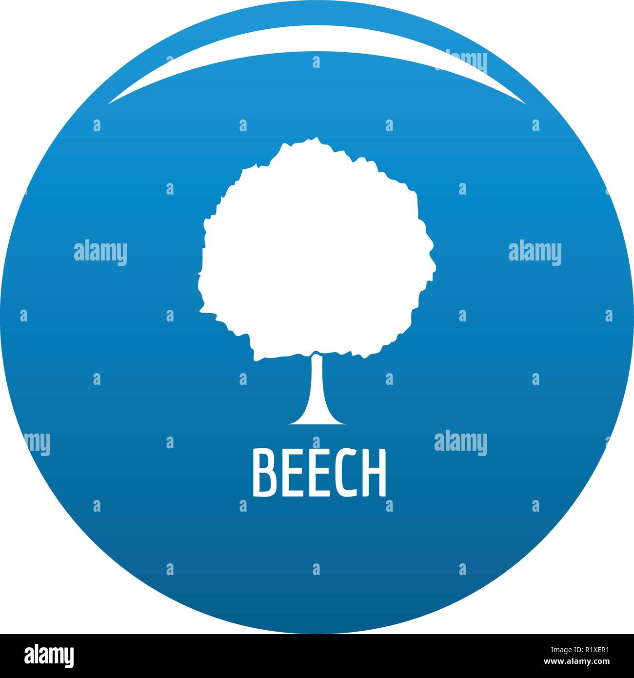Beech tree icon vector blue circle isolated on white background Stock ...