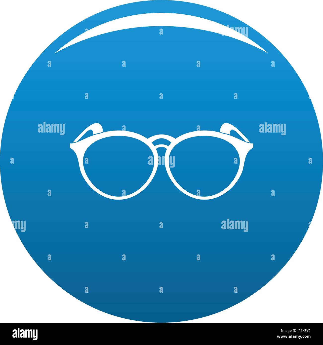 Plastic eyeglasses icon vector blue circle isolated on white background ...