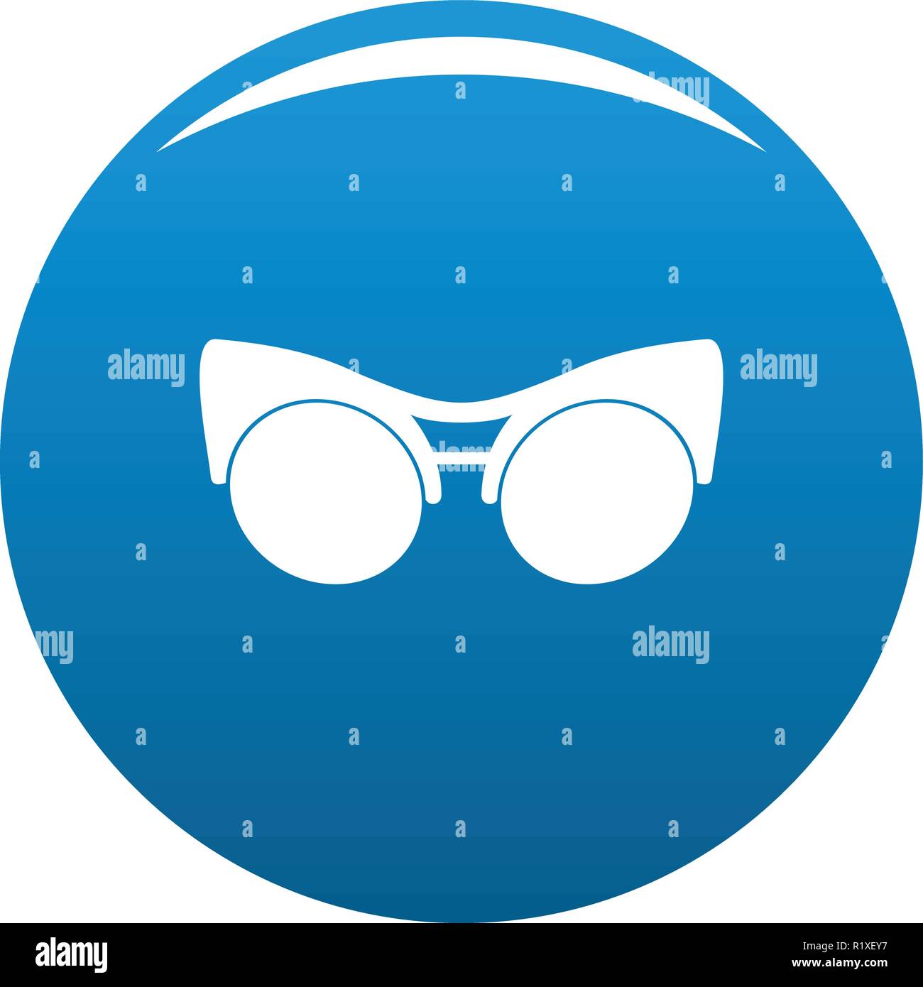 Black eyeglasses icon vector blue circle isolated on white background ...