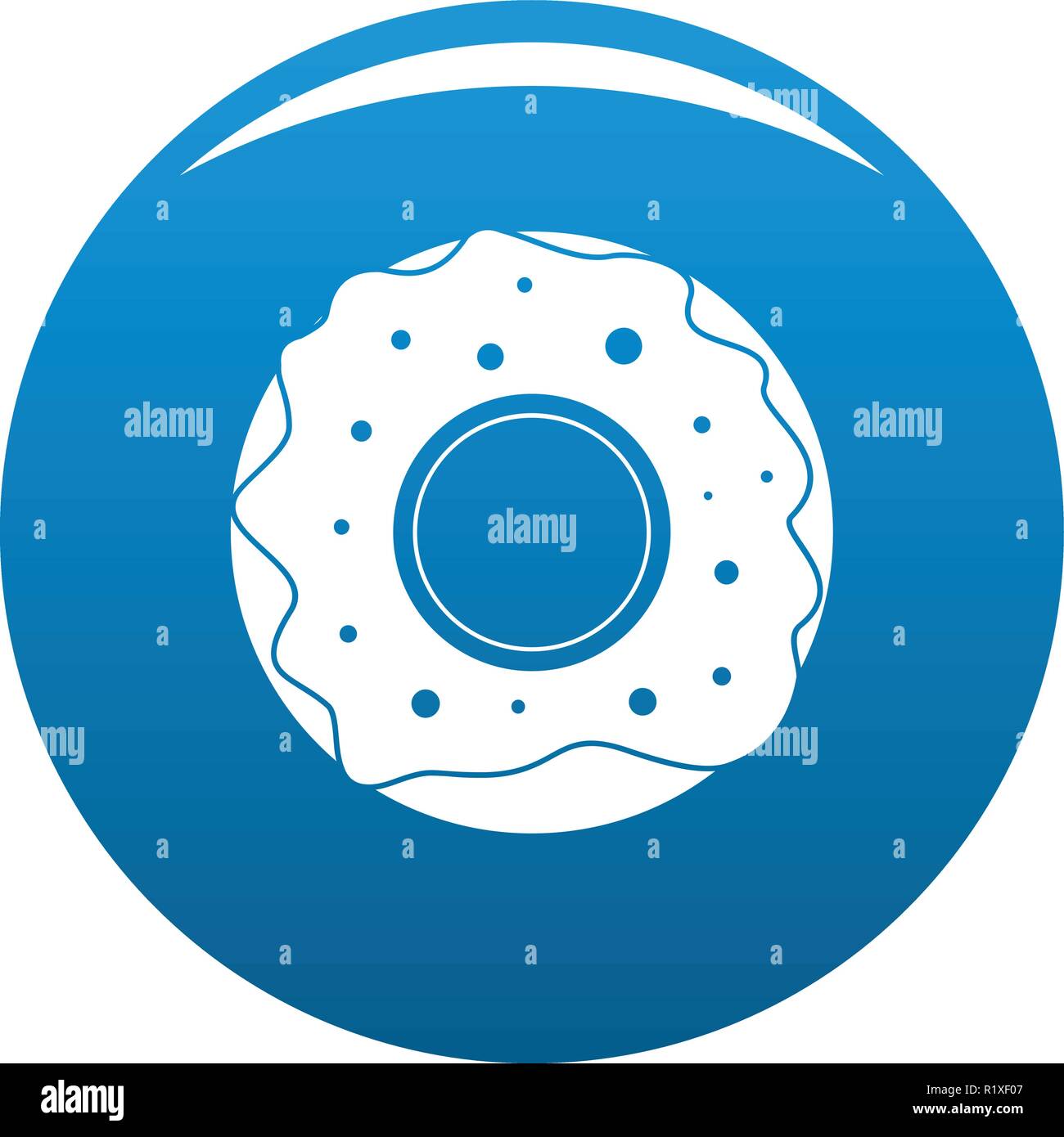 Donut icon vector blue circle isolated on white background Stock Vector ...