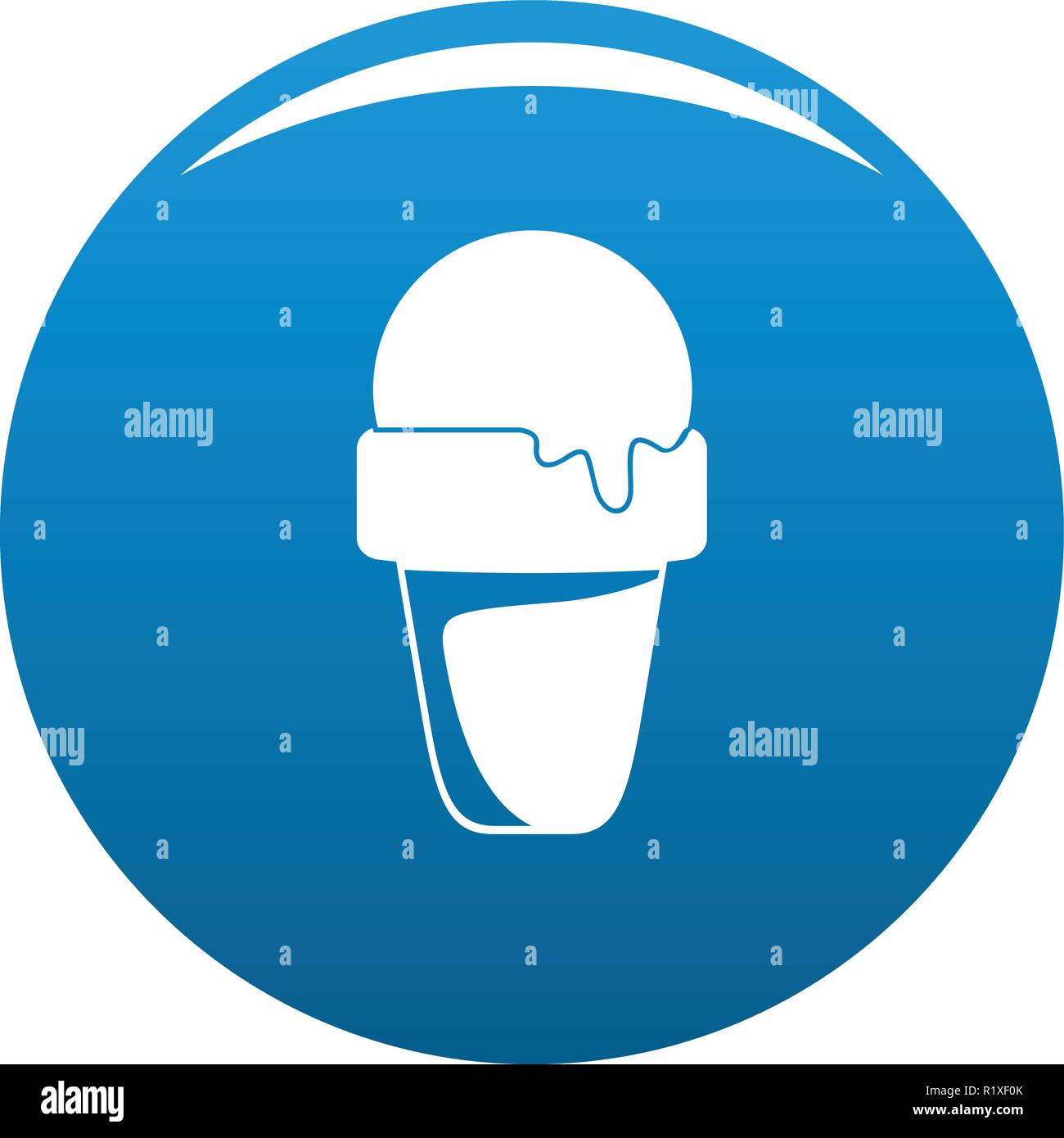 Ice cream summer icon vector blue circle isolated on white background ...