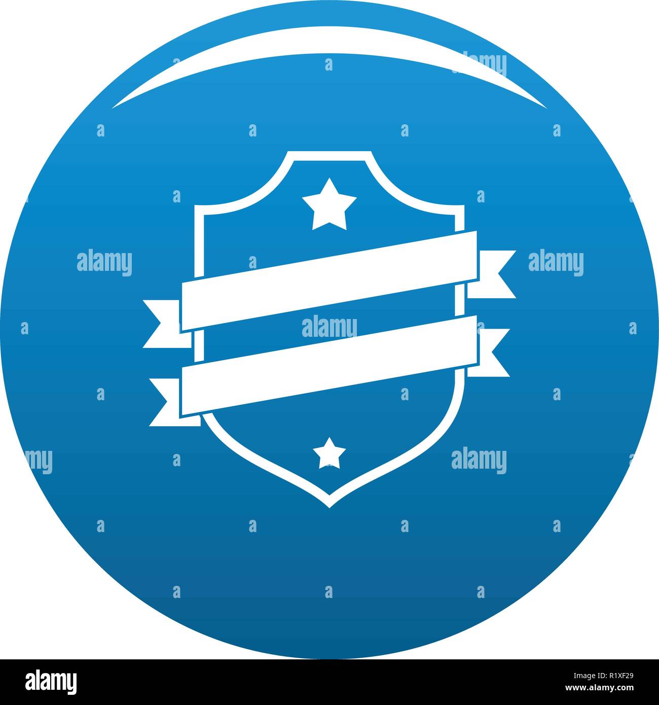 Badge business icon vector blue circle isolated on white background ...