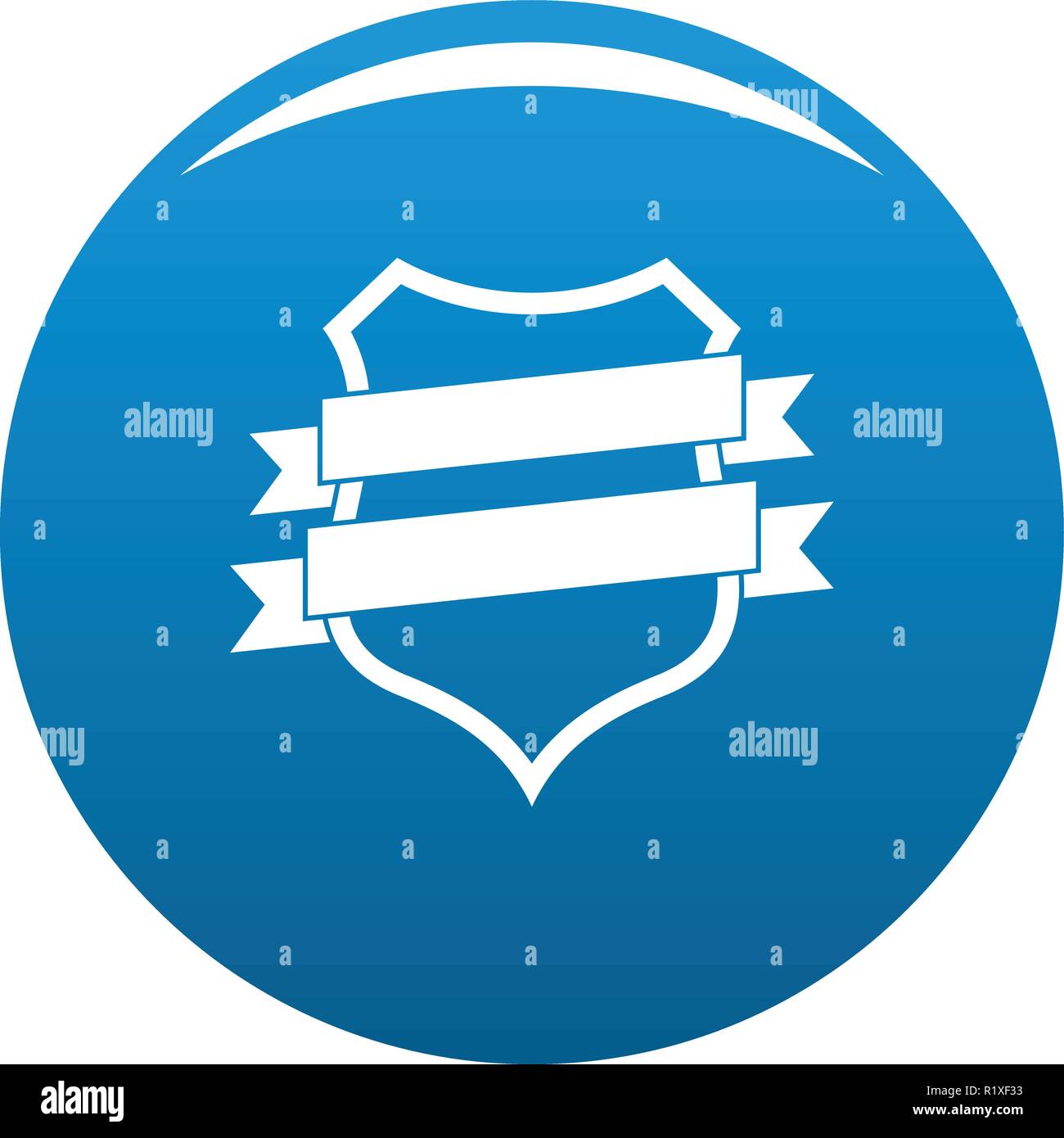 Badge design icon vector blue circle isolated on white background Stock ...