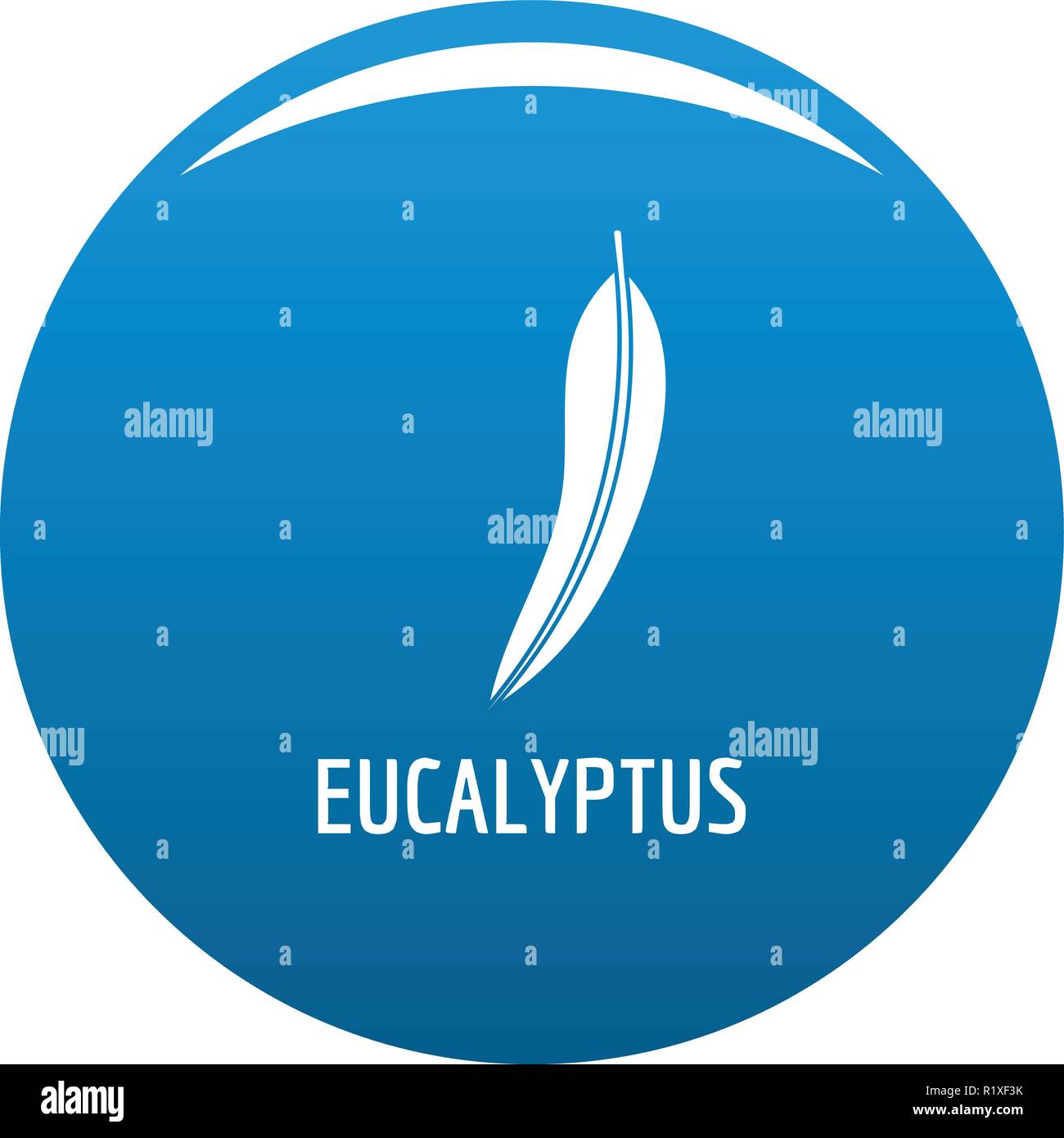 Eucalyptus leaf icon vector blue circle isolated on white background  Stock Vector