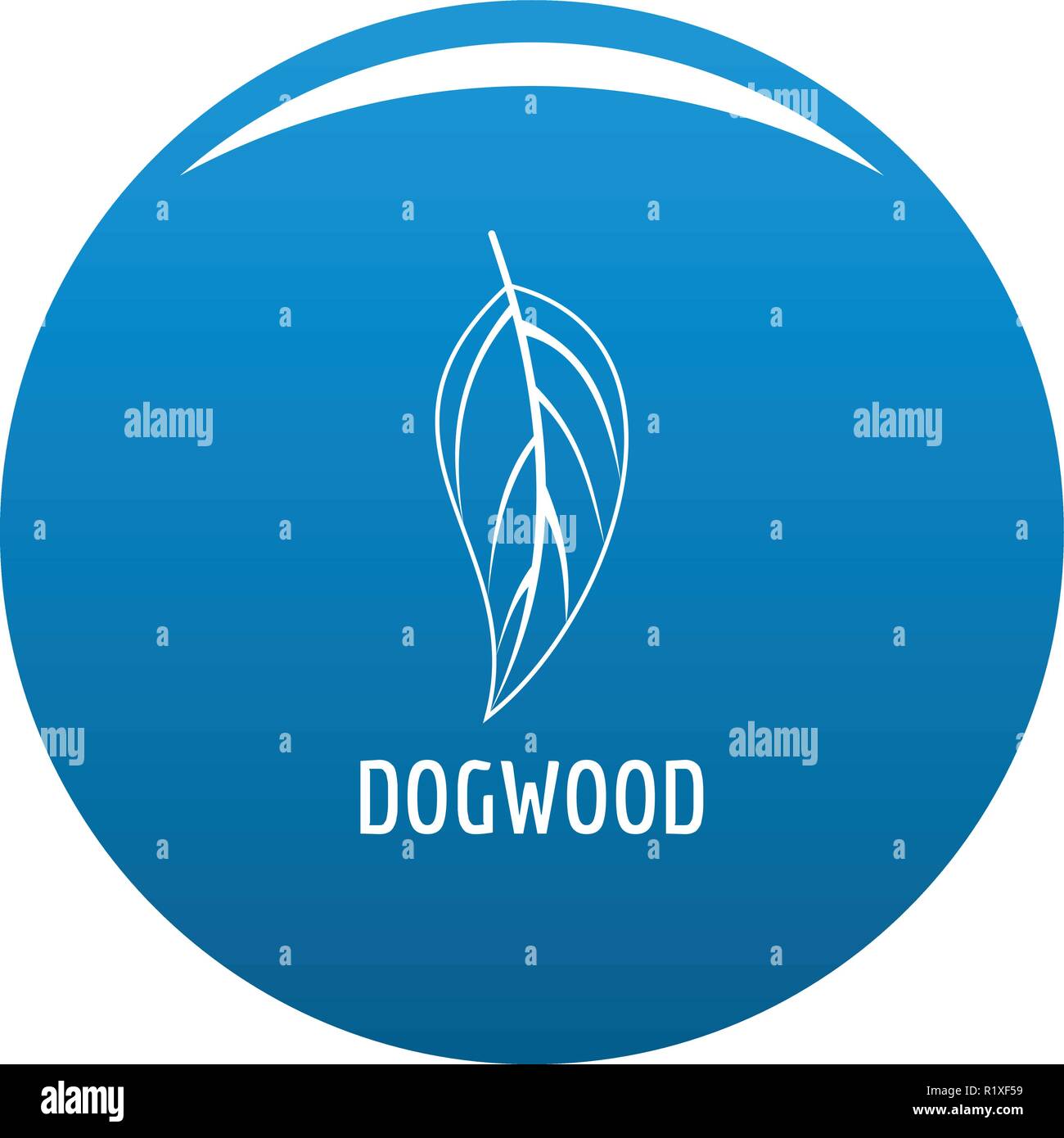Dogwood leaf icon vector blue circle isolated on white background  Stock Vector