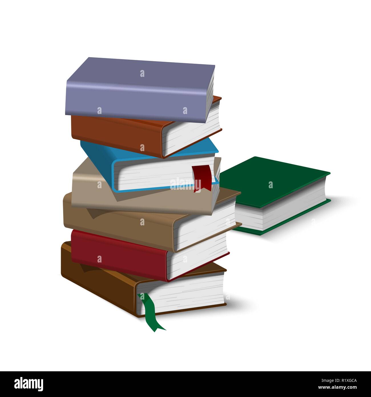 Isometric book pile Stock Vector