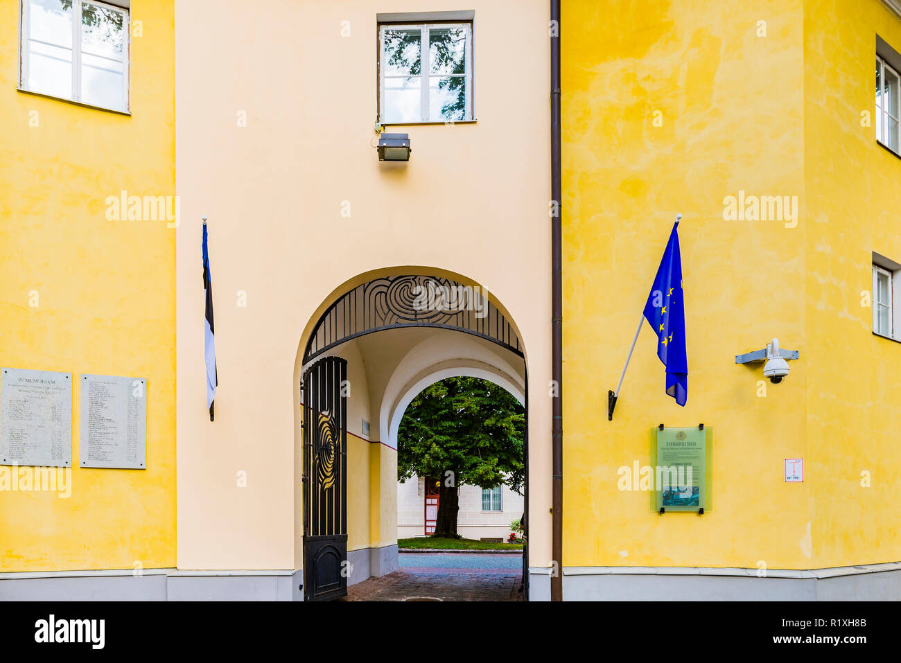 Stenbock House is a prominent neo-classical building located on Toompea hill, Tallinn. It is the official seat of the Government of Estonia. Tallinn,  Stock Photo