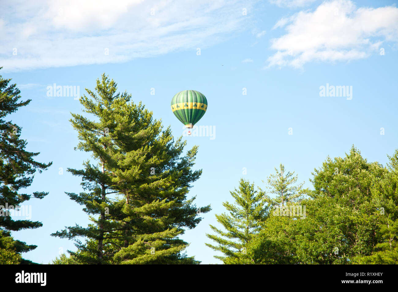 Trees add to the adventure of floating in the air. Stock Photo