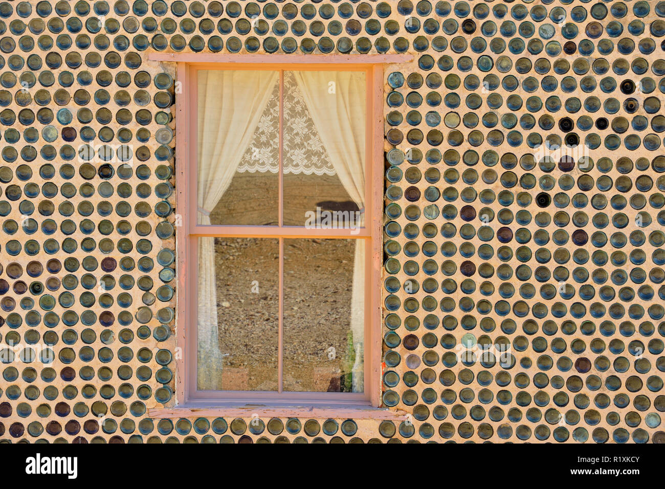 Rhyolite Ghost Town Bottle house, Rhyolite, California, USA Stock