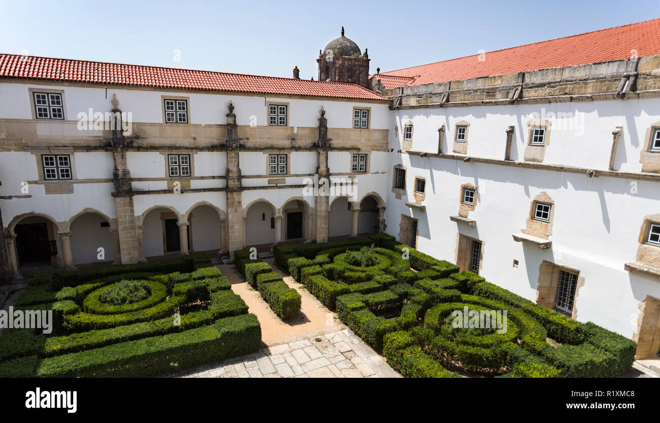 The Ravens Cloister was built in mid to late 16th century, it housed a library was used as a retreat for reading and prayer, in Convent of Christ, Tom Stock Photo