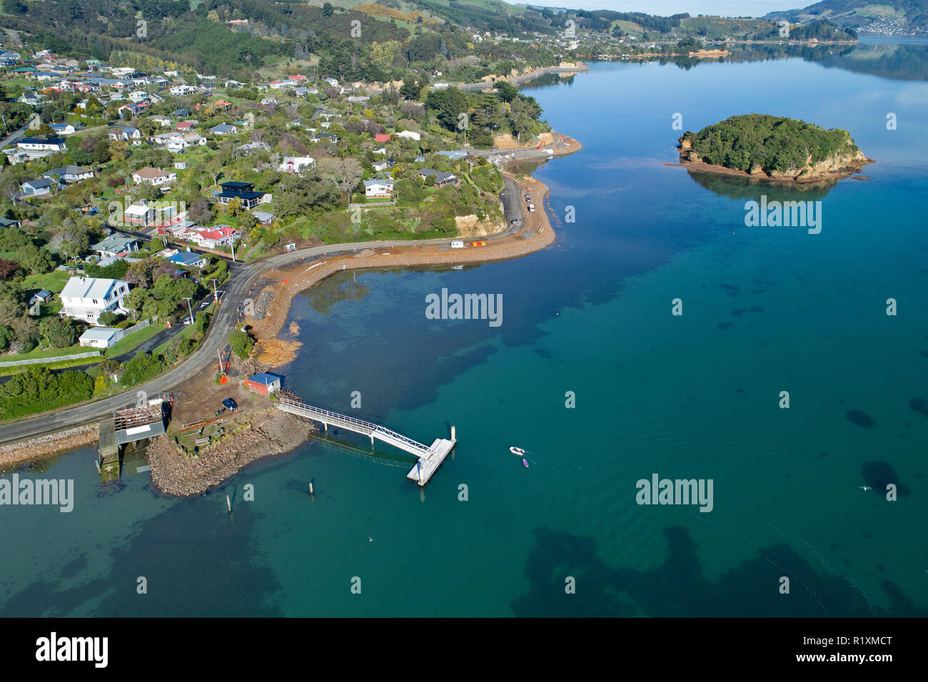 Jetty, Portobello, Otago Peninsula, Pudding Island and Otago Harbour