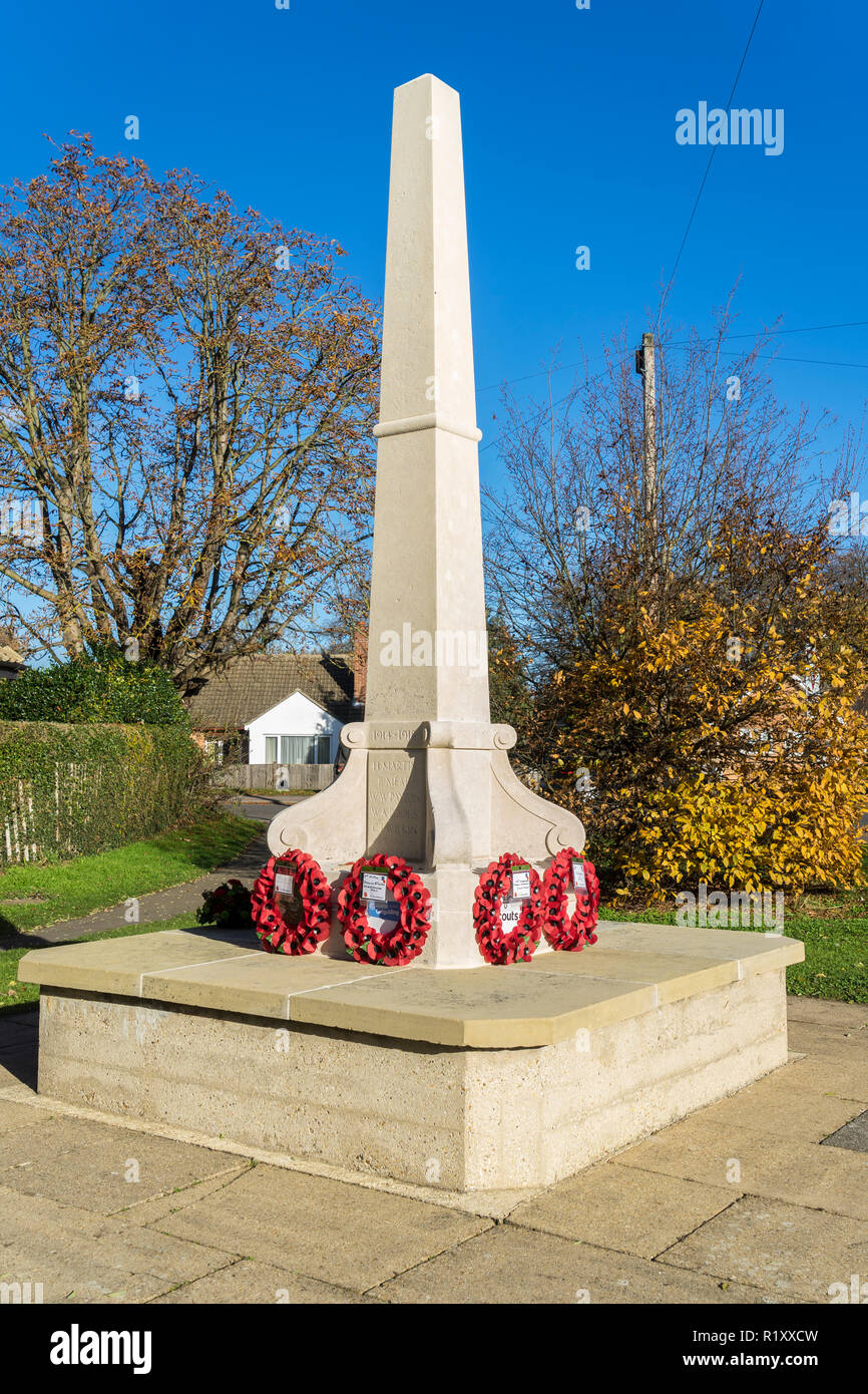 Milton war memorial 2 days after rememberance day 13/11/2018 Stock Photo