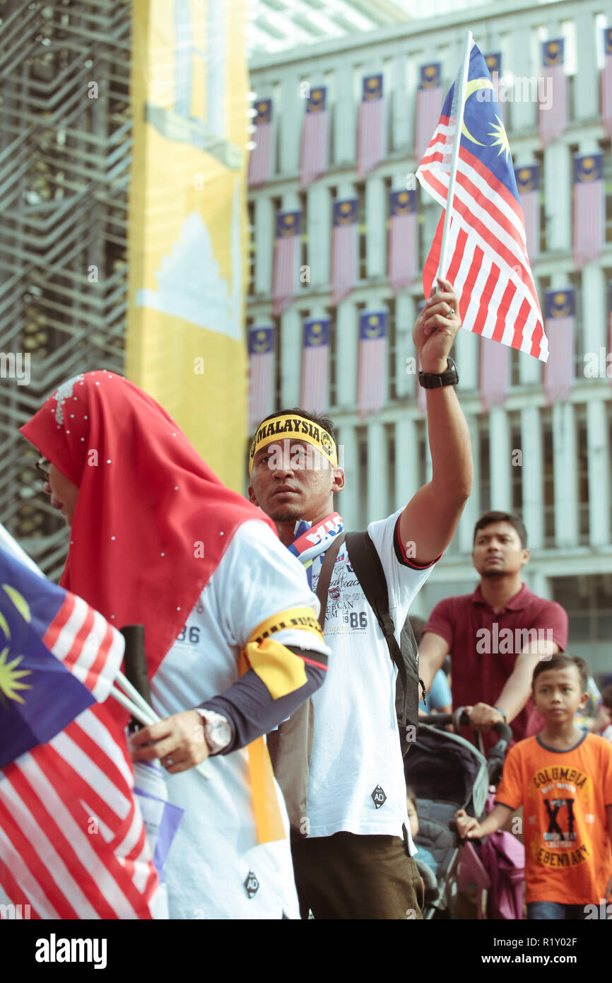 Friends and family come to Putrajaya to be part of Malaysia independance day celebration 2018 Stock Photo