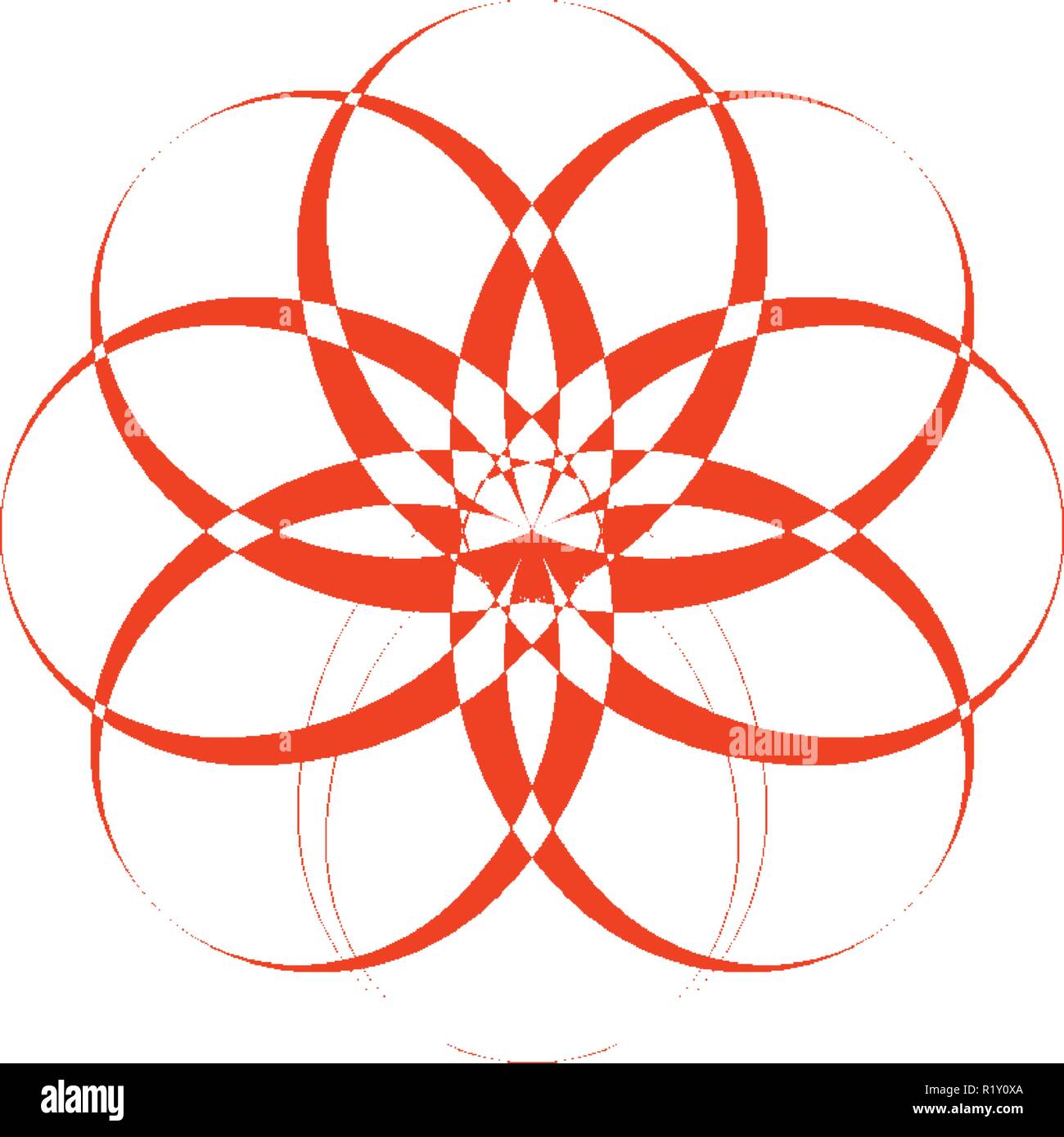 A Geometry Shape Design For Logo It Looks Like A Flower With A
