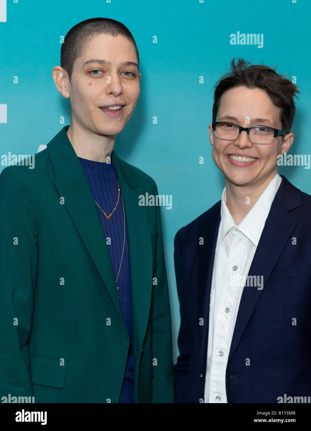 New York, USA - November 14, 2018: Asia Kate Dillon (L) attends the Showtime Series Premiere of Escape At Dannemora at Alice Tully Hall Lincoln Center Credit: lev radin/Alamy Live News Stock Photo