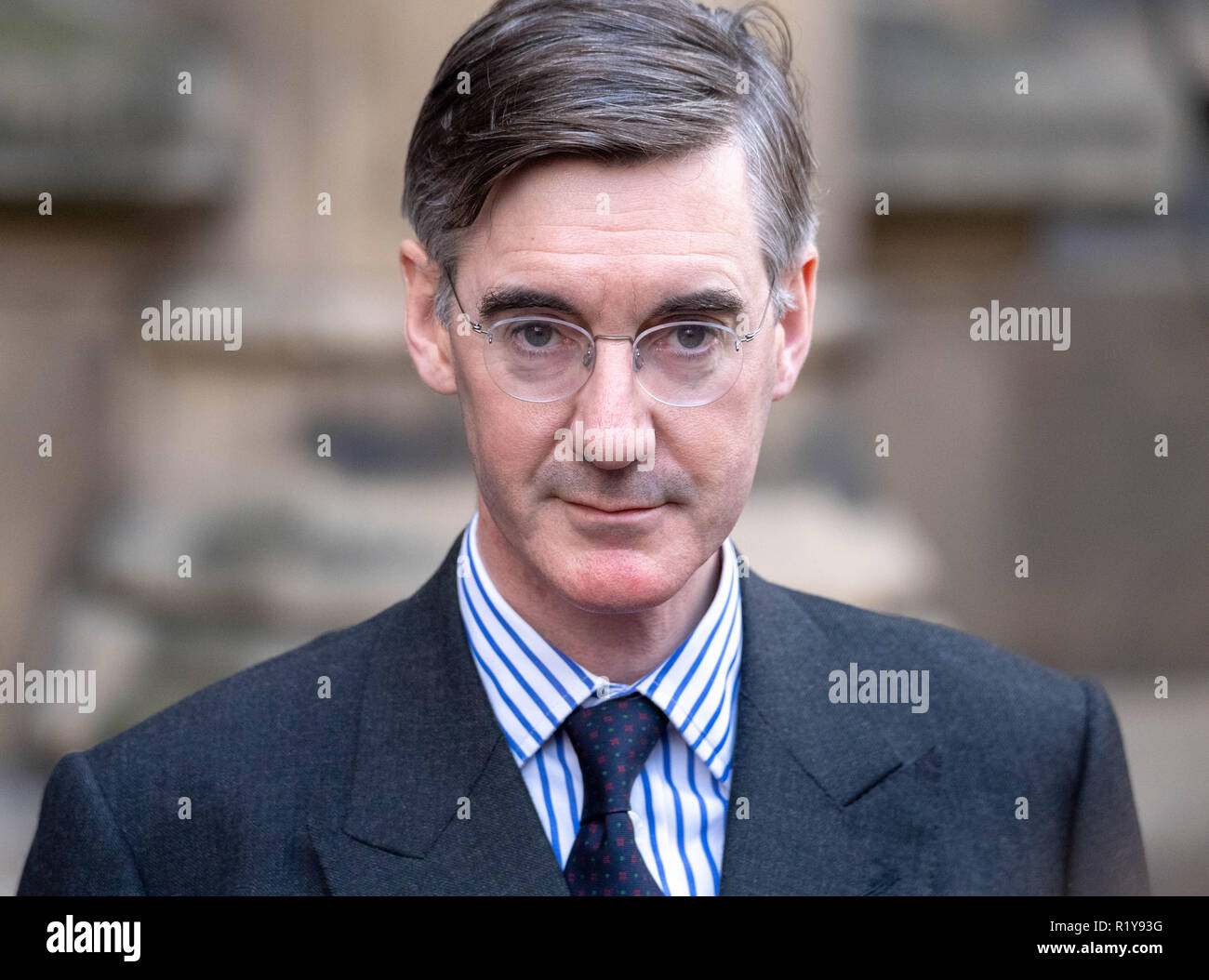 London, UK. 15th Nov 2018. Jacob-Rees Mogg holds a press conference following the submission of his no confidence in the Prime Minister letter Credit Ian Davidson/Alamy Live News Stock Photo