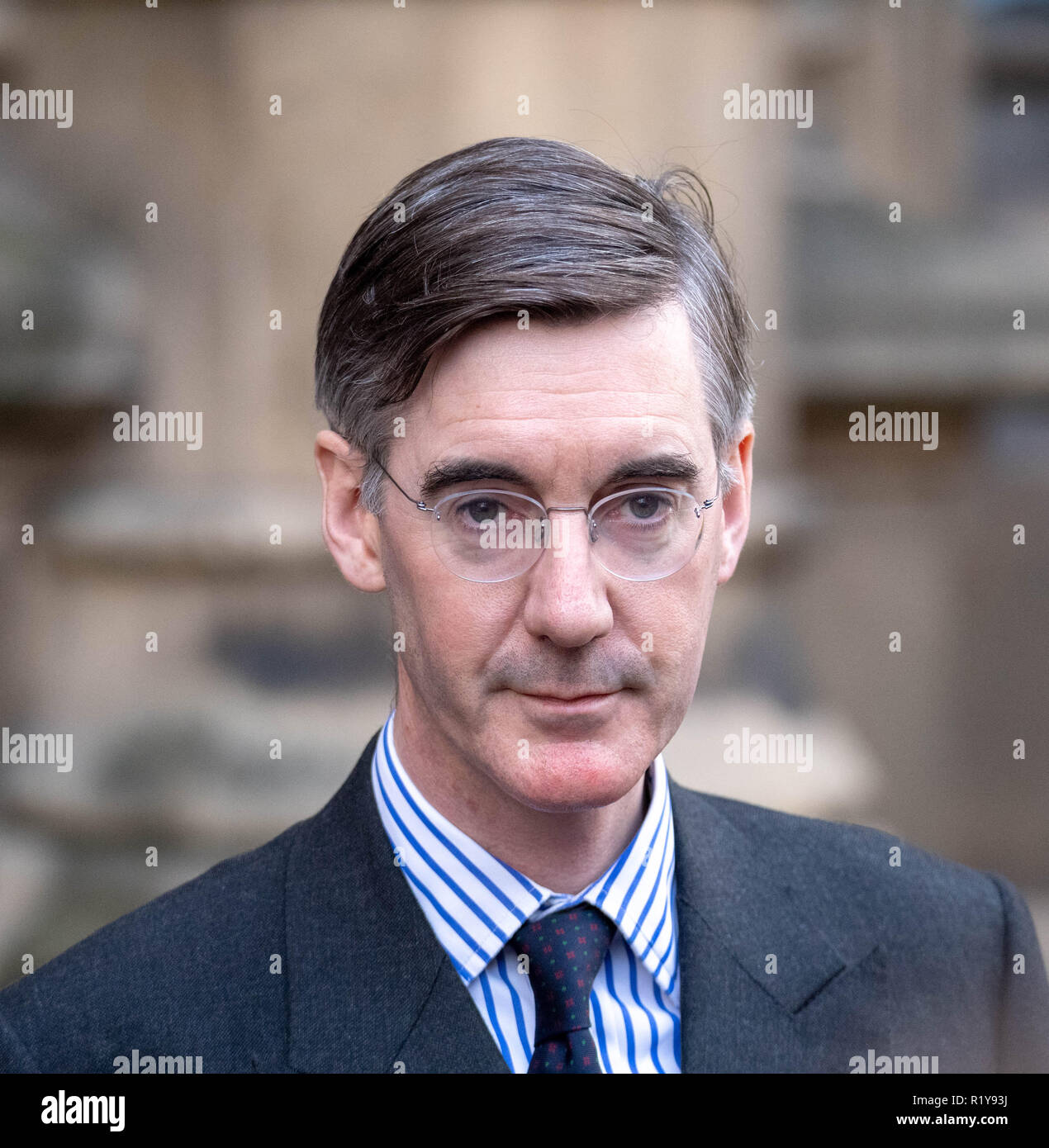 London, UK. 15th Nov 2018. Jacob-Rees Mogg holds a press conference following the submission of his no confidence in the Prime Minister letter Credit Ian Davidson/Alamy Live News Stock Photo