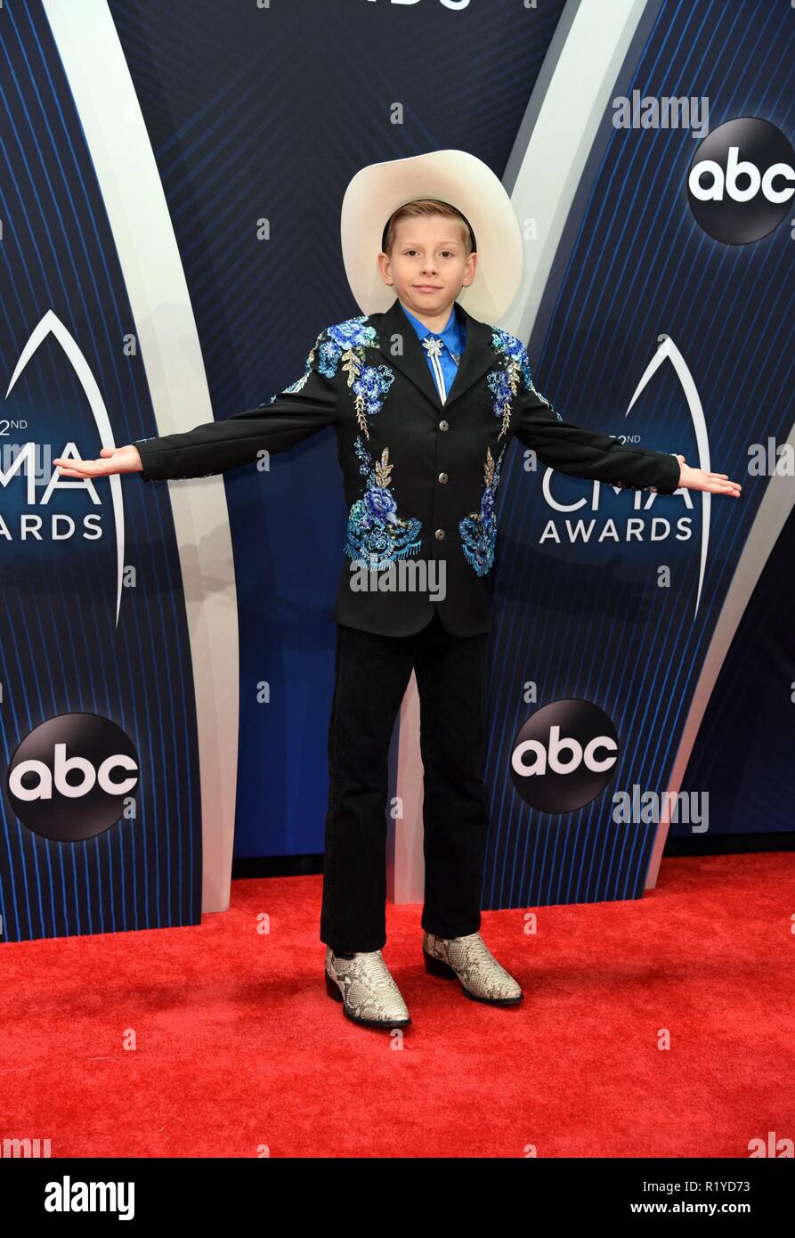 Nashville, TN, USA. 14th Nov, 2018. Mason Ramsey at arrivals for The