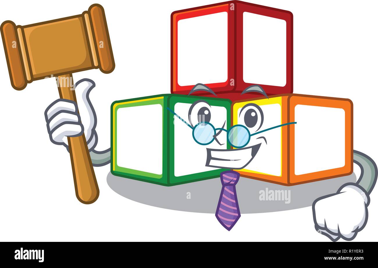 Judge toy blocks on cube boxes mascot Stock Vector Image & Art Alamy