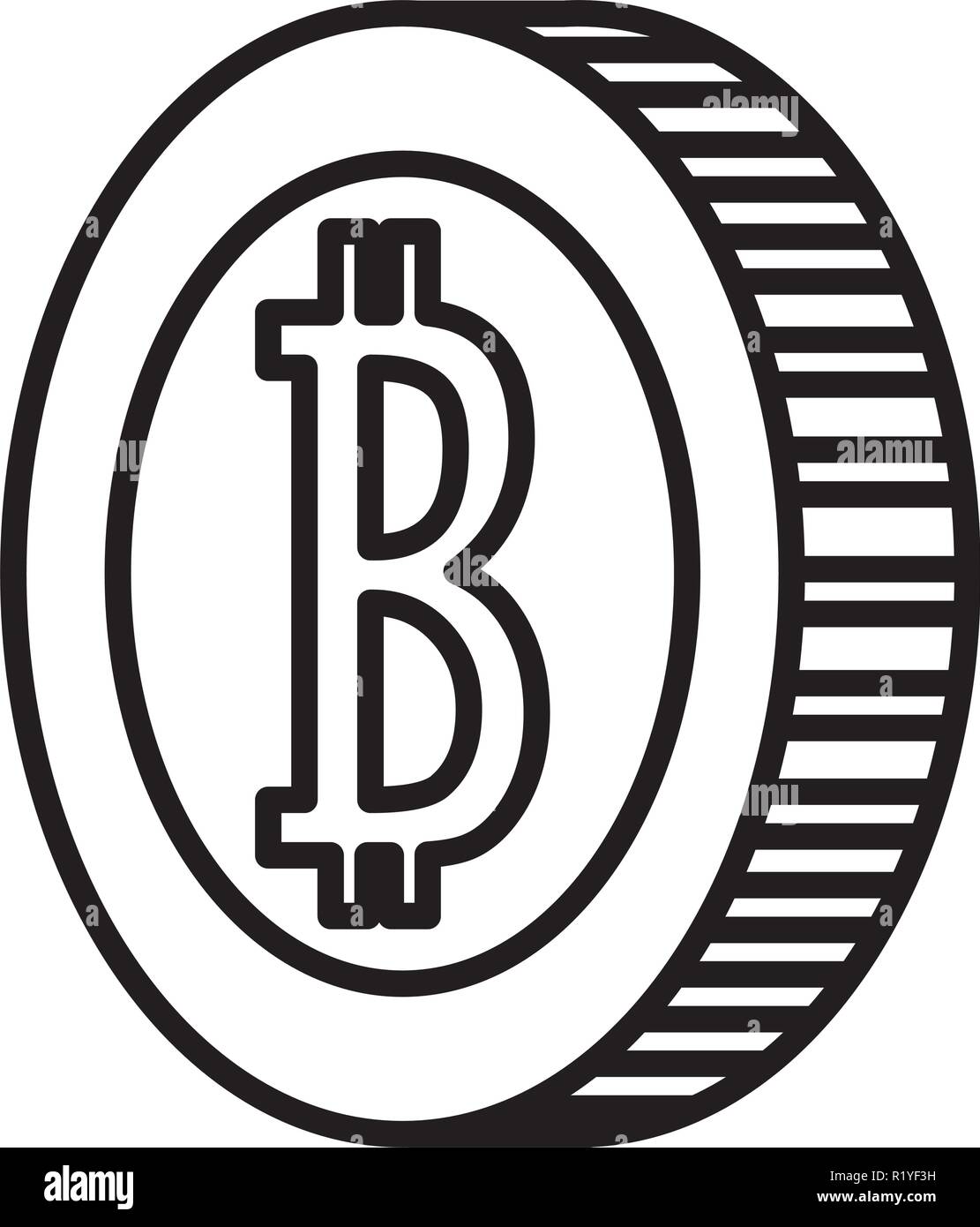 bitcoin coin over white background, vector illustration Stock Vector ...