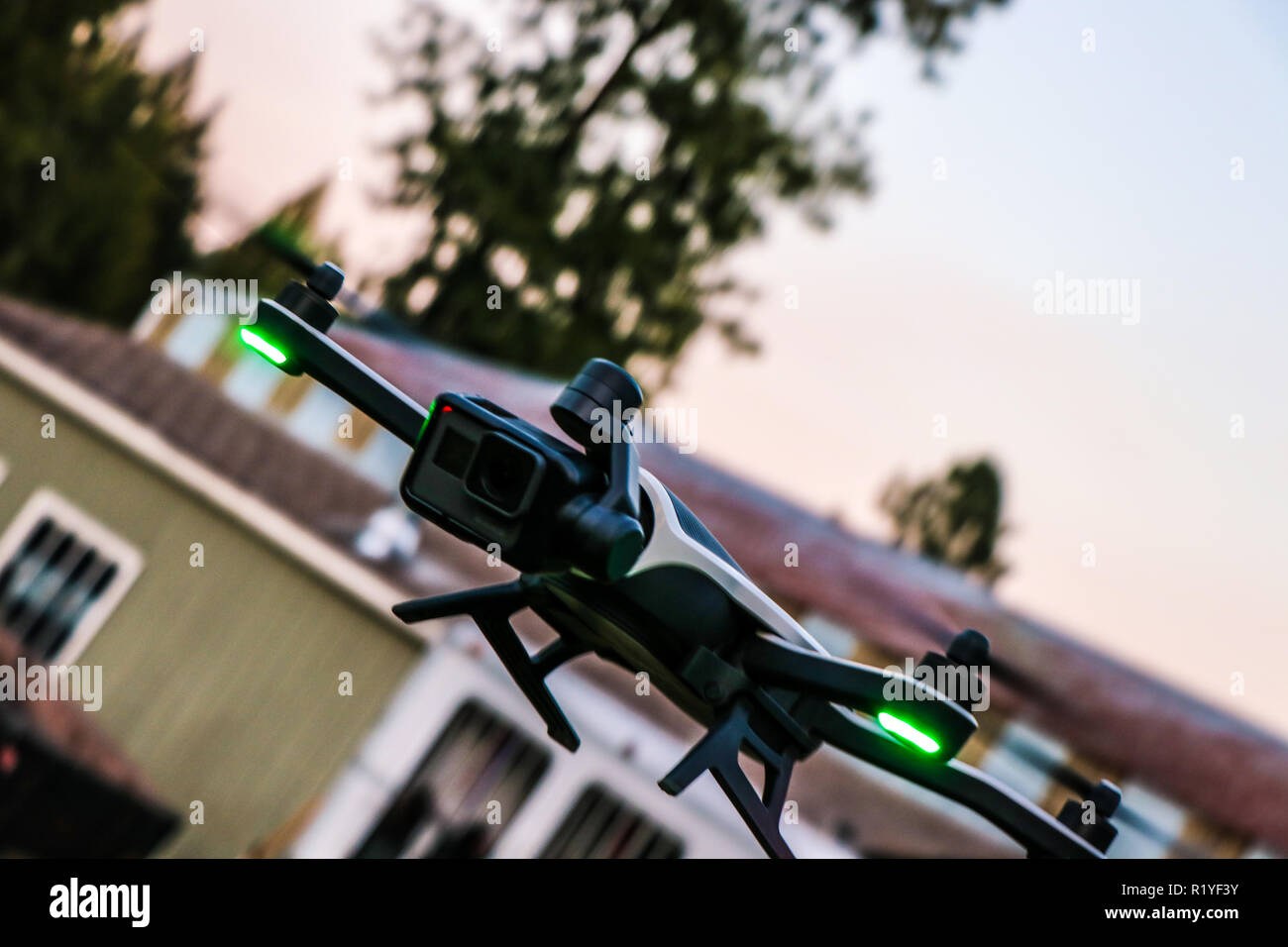 flying the gopro karma Stock Photo