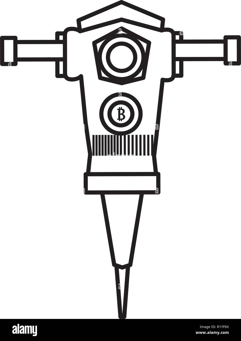 Hammer drill icon over white background, vector illustration Stock