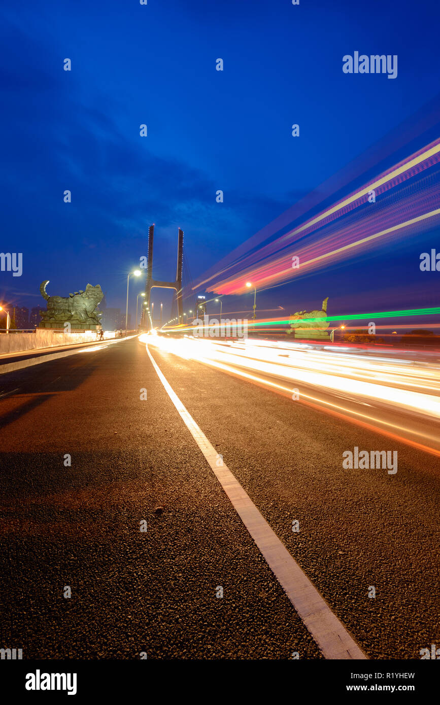 the night of modern bridge, Stock Photo