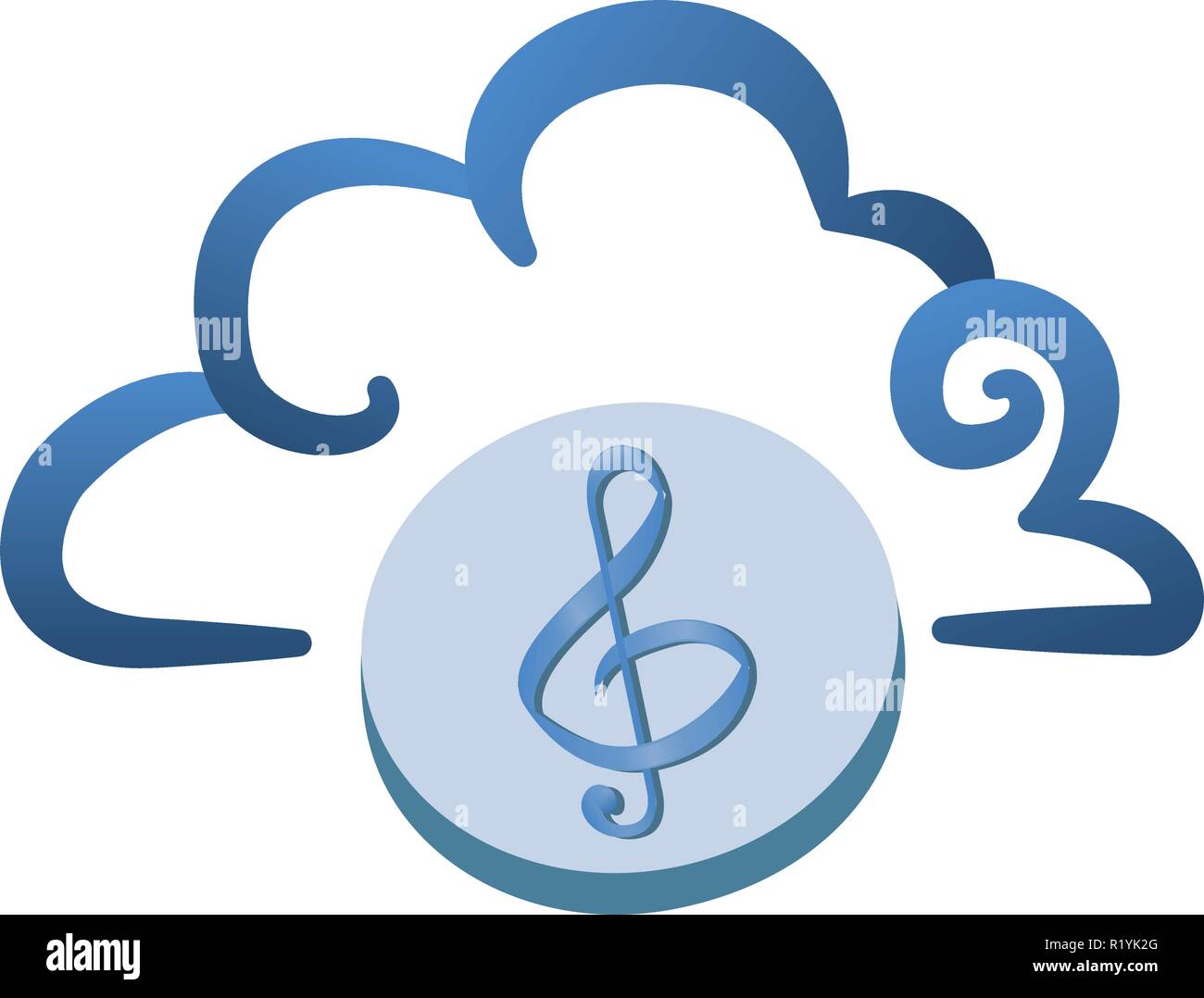 cloud computing with music note vector illustration design Stock Vector