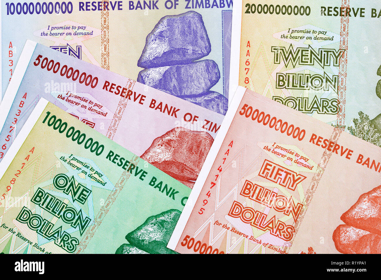 Zimbabwean dollars a business background Stock Photo