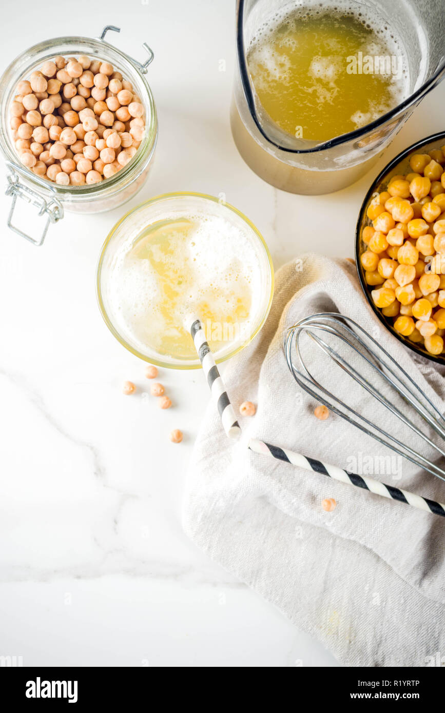 Chickpea broth aquafaba, liquid water brine, Replace egg in baking for