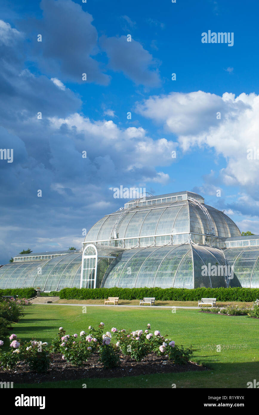 The iconic Temperate House exhibiting over 10,000 plants in the world's biggest sculptural Victorian glasshouse at Royal Botanic Gardens at Kew, Engla Stock Photo