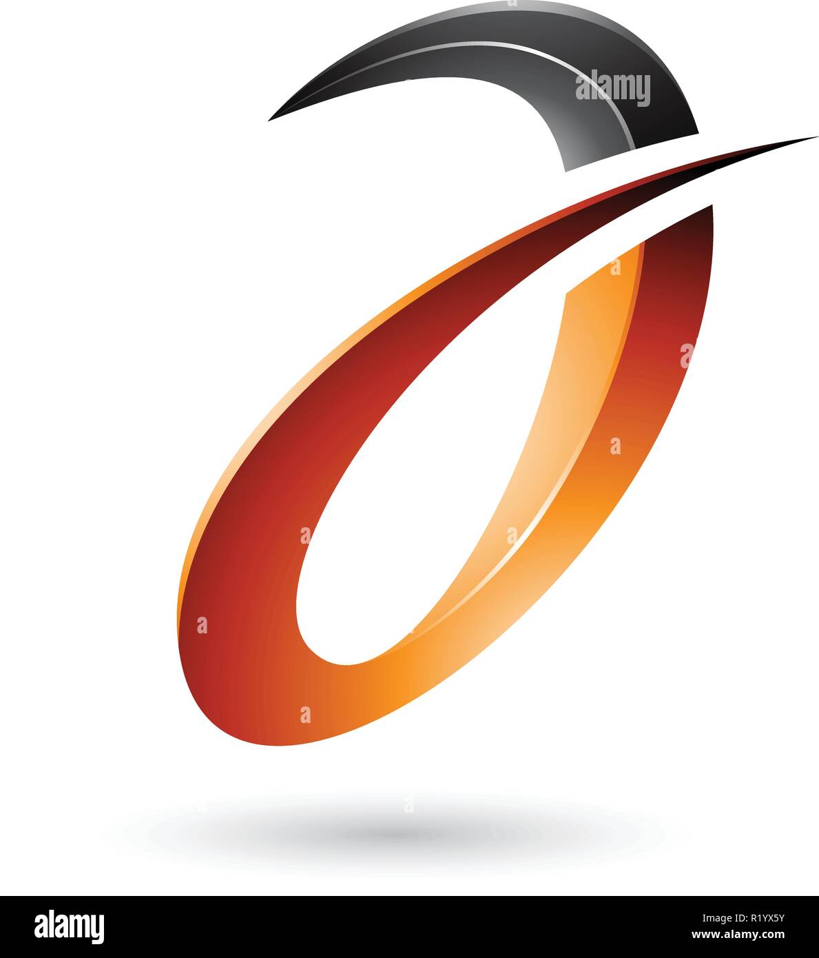 Vector Illustration of Orange Spiky and Glossy Letter A isolated on a ...