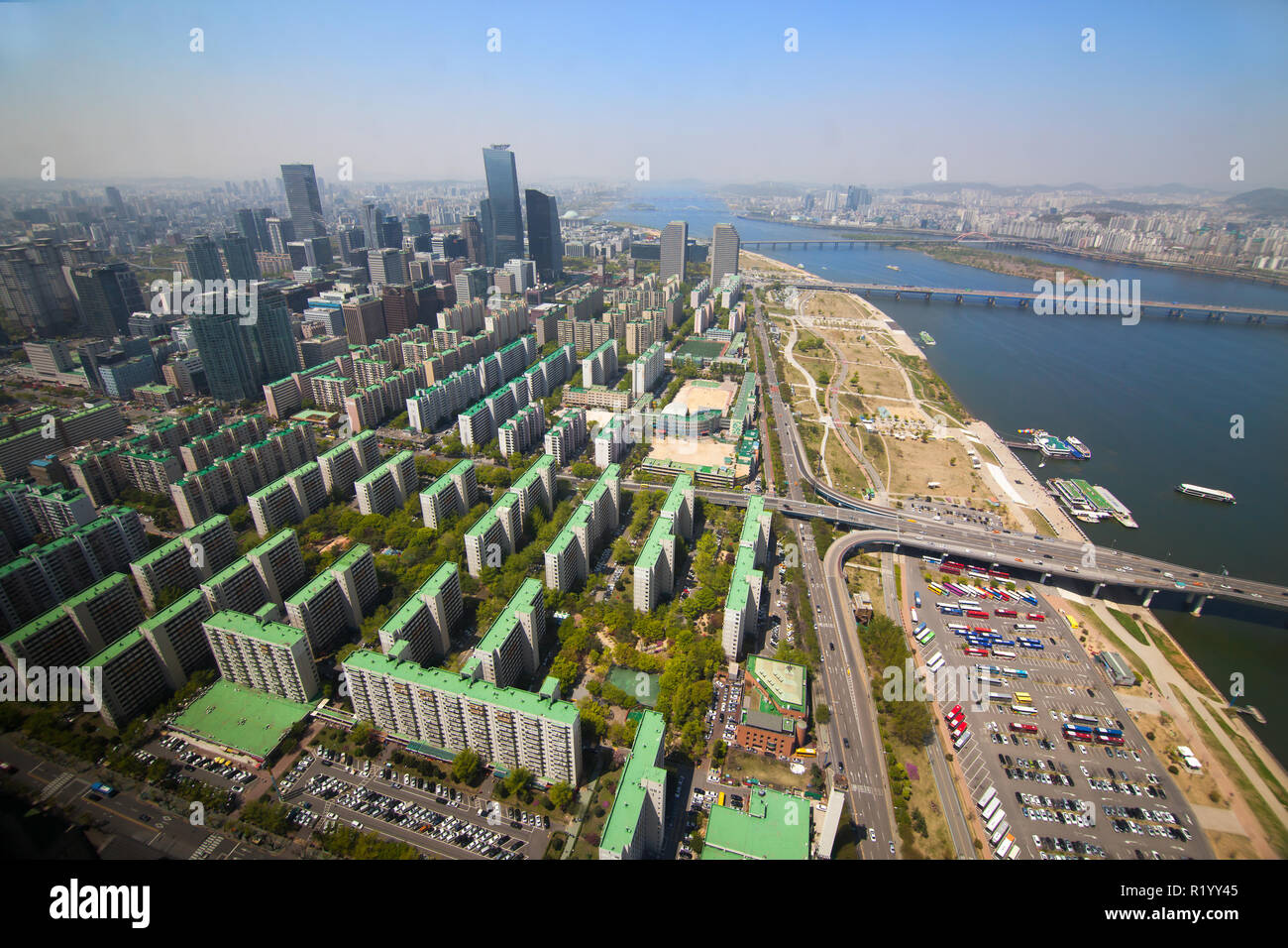 View of Seoul from 63 Building, Korea Stock Photo
