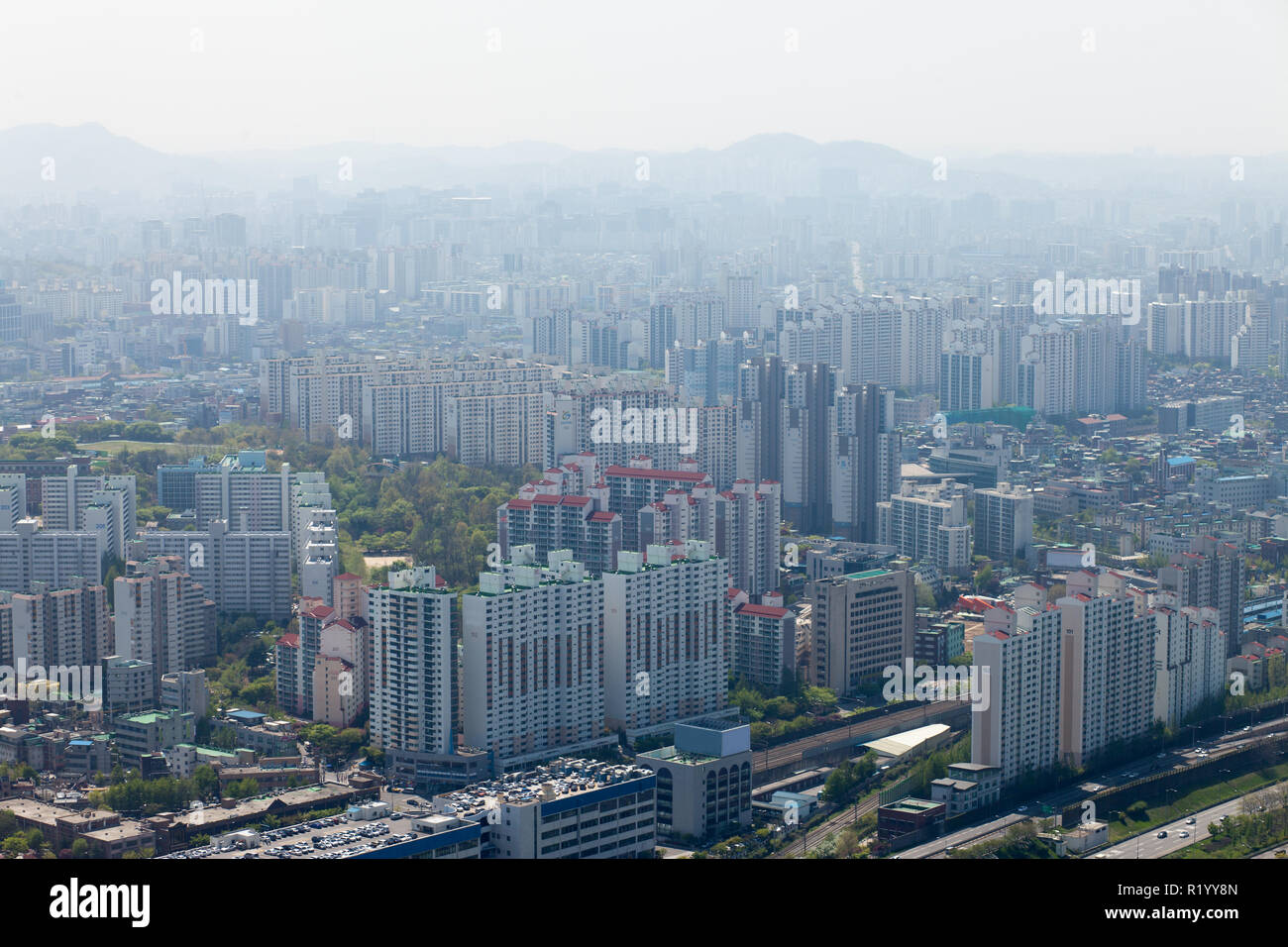 View of Seoul from 63 Building, Korea Stock Photo