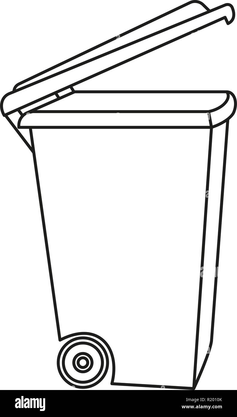 Line art black and white open dumpster Stock Vector Image Art