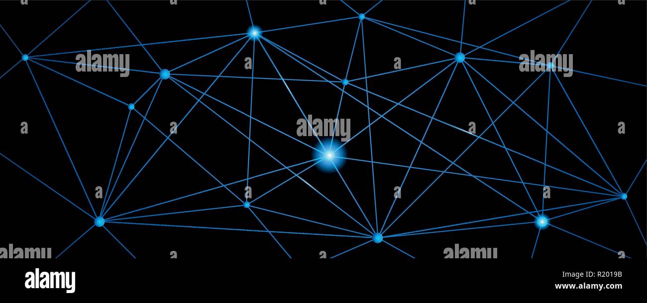 digital network blue technical structure blue and black vector illustration EPS10 Stock Vector