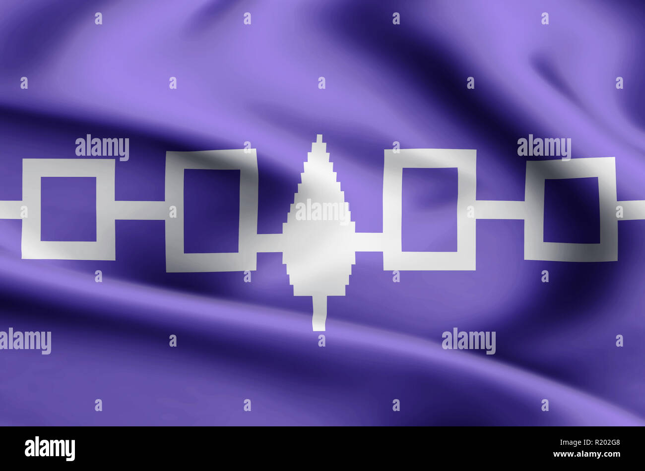 Iroquois Confederacy modern and realistic closeup flag illustration