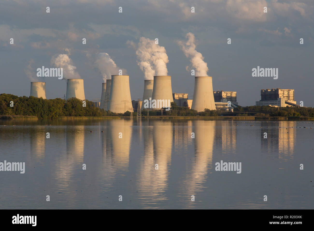 Jaenschwalde lignite-fired power station. Brandenburg, Germany Stock Photo