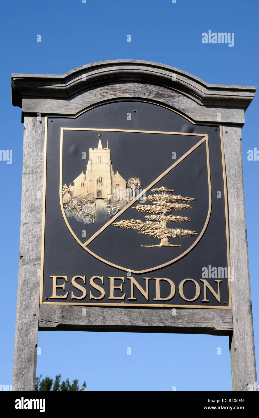 Village sign, Essendon, Hertfordshire Stock Photo Alamy