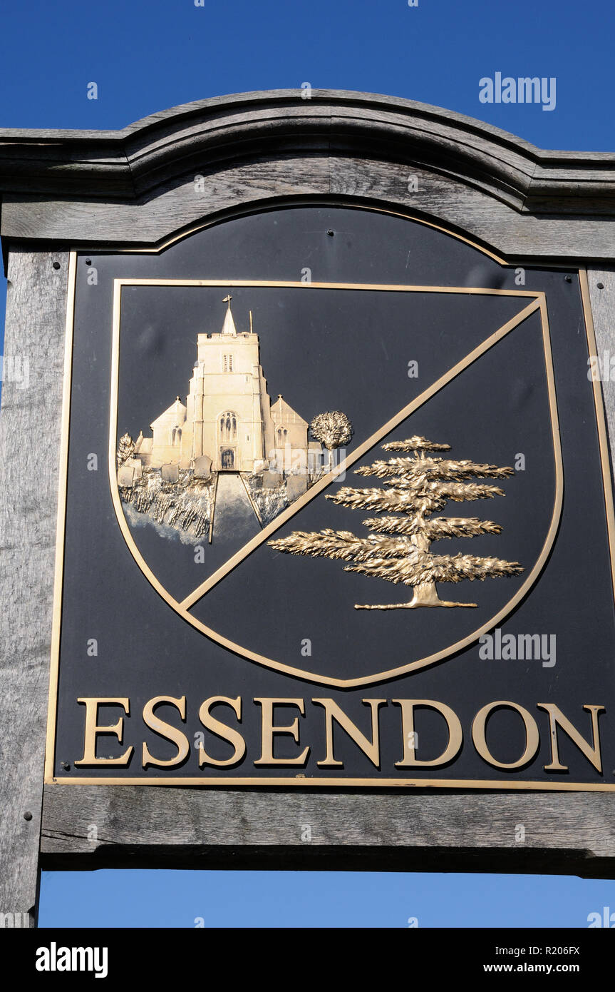 Village sign, Essendon, Hertfordshire Stock Photo Alamy
