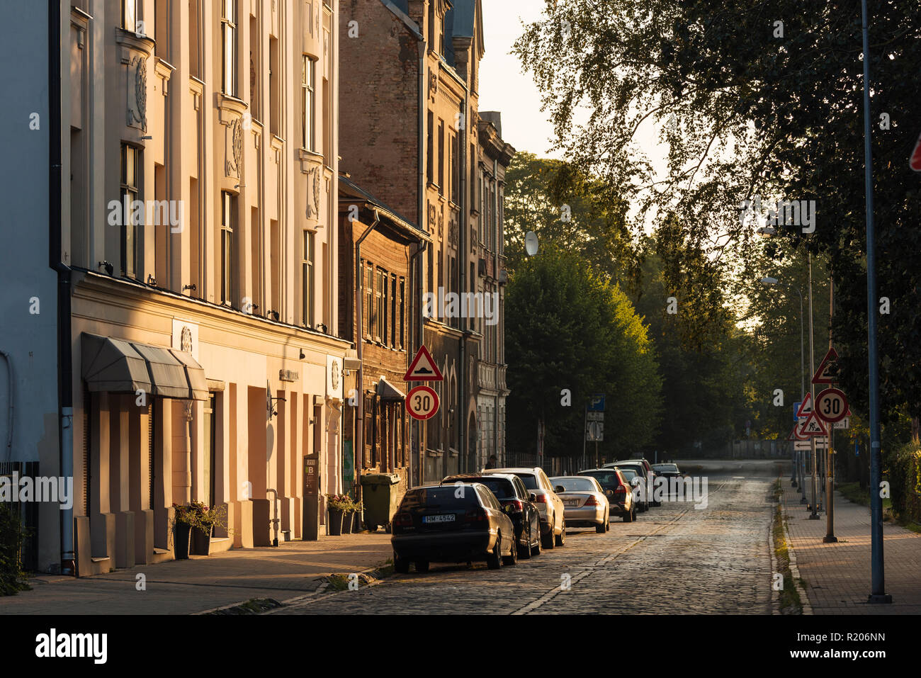 Art Noveau architecture in Central Riga, Latvia, Baltic States, Europe Stock Photo