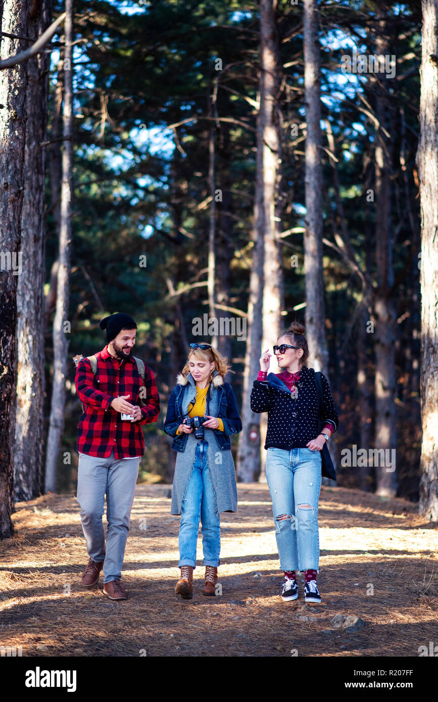 Woman hiking forest path hi-res stock photography and images - Alamy