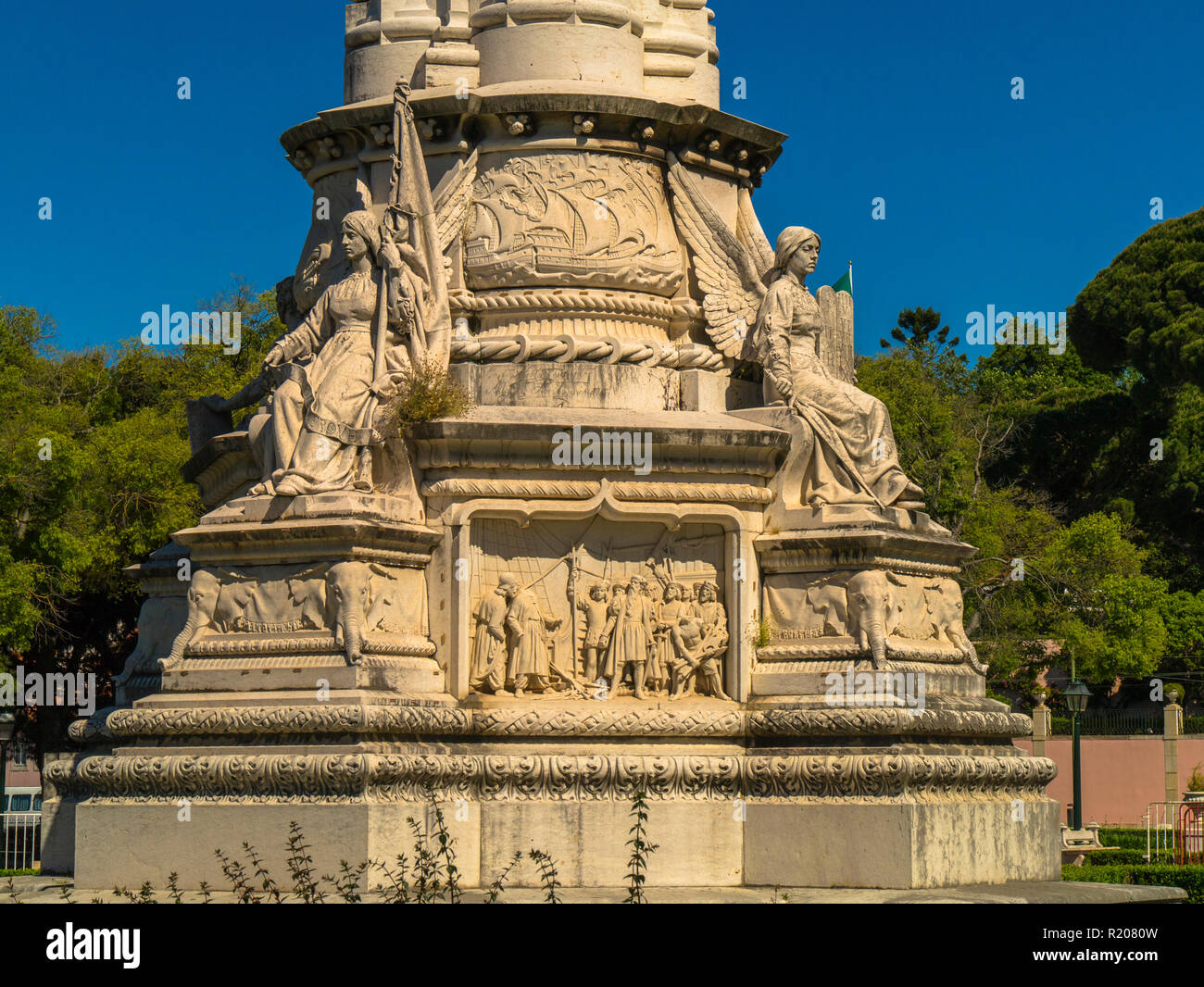 Albuquerque monument in the Garden of Alfonso de Albuquerque,Lisbon,Portugal,Europe Stock Photo