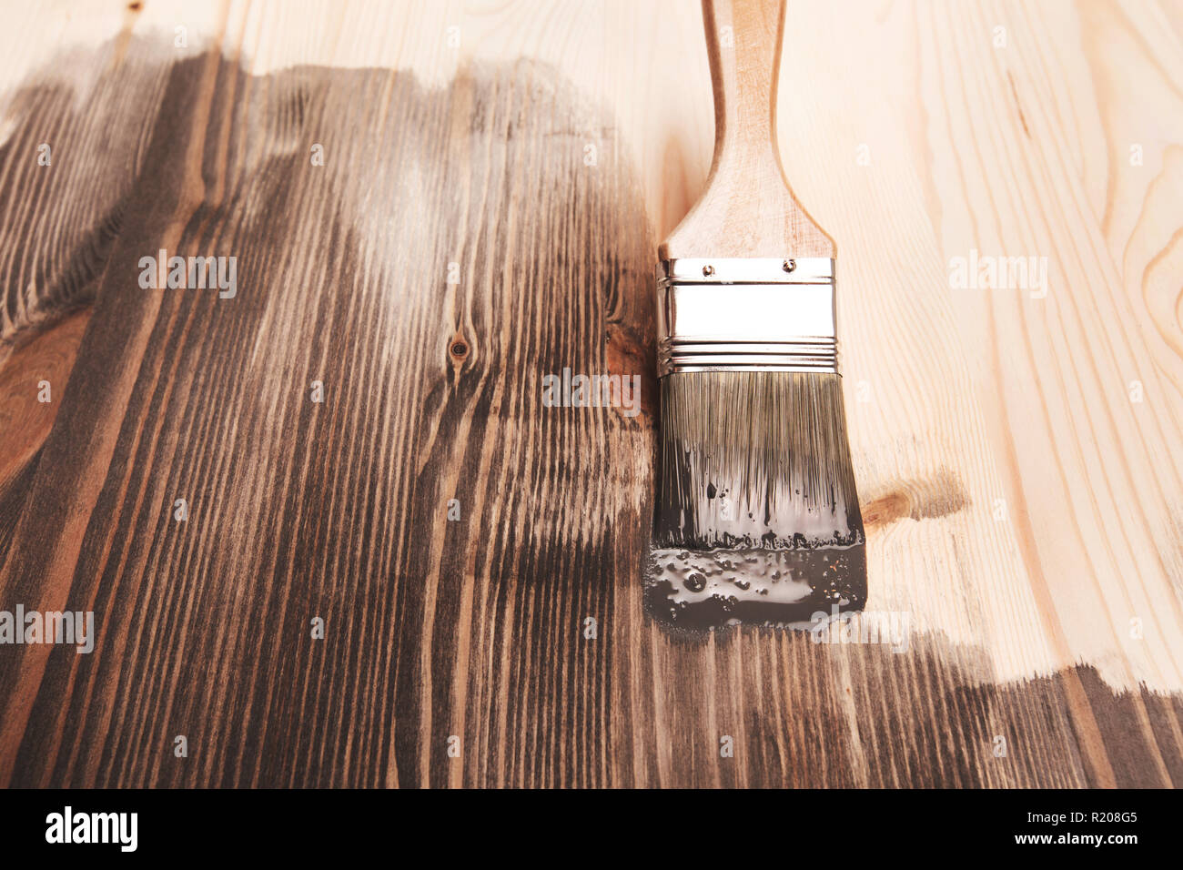 Grey Color Painting On Wooden Table Or Fence Or Wall