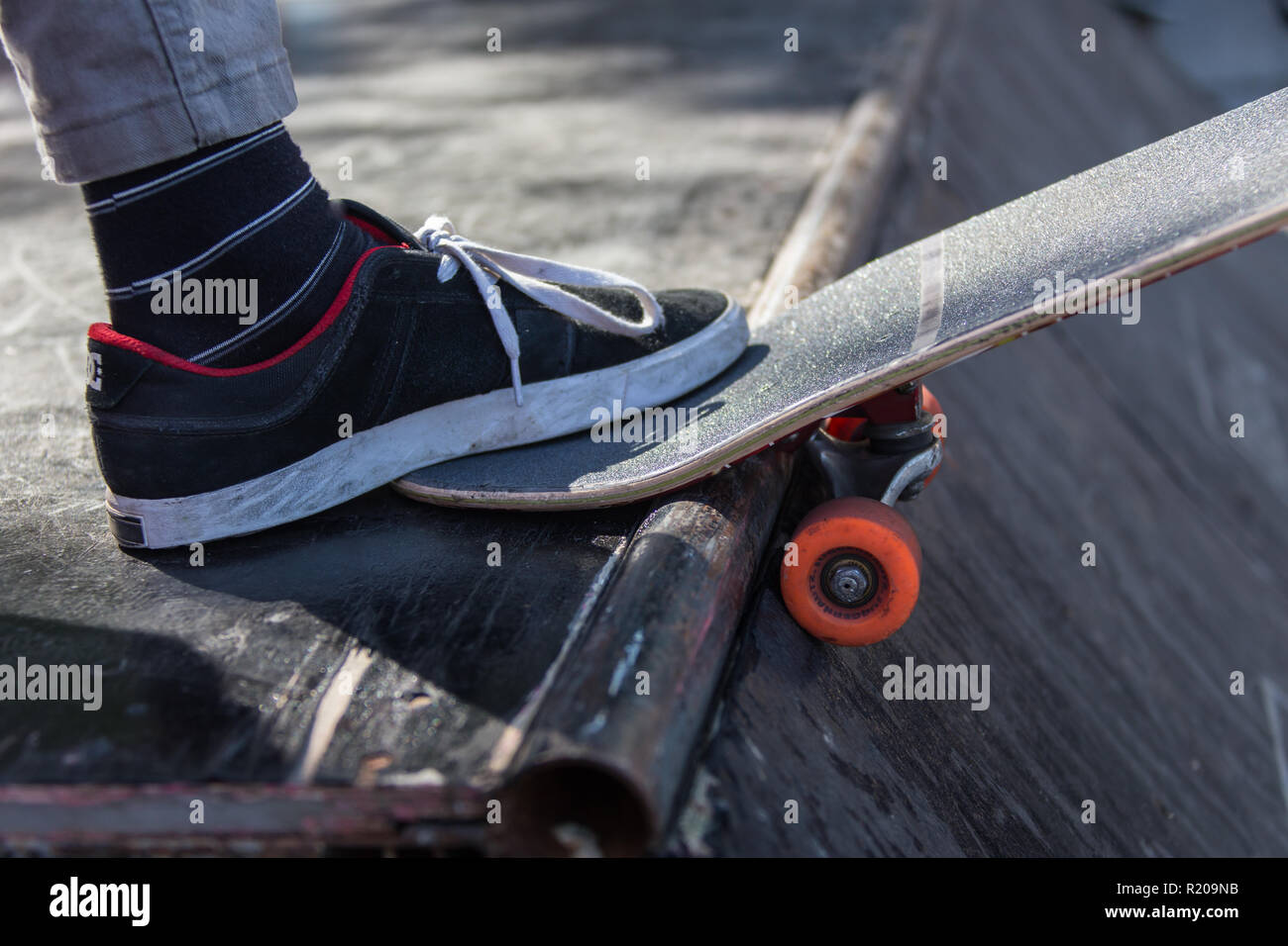 Skateboarding Practice Freestyle Extreme Sports Concept Stock Photo
