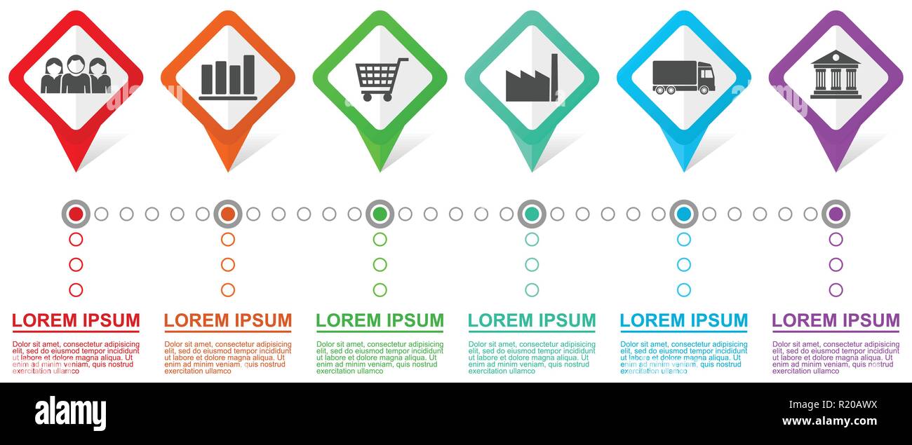 Infographic business presentation vector template with 6 options Stock ...