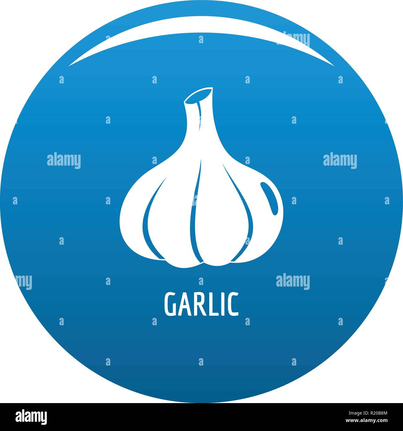 Garlic icon vector blue circle isolated on white background Stock ...